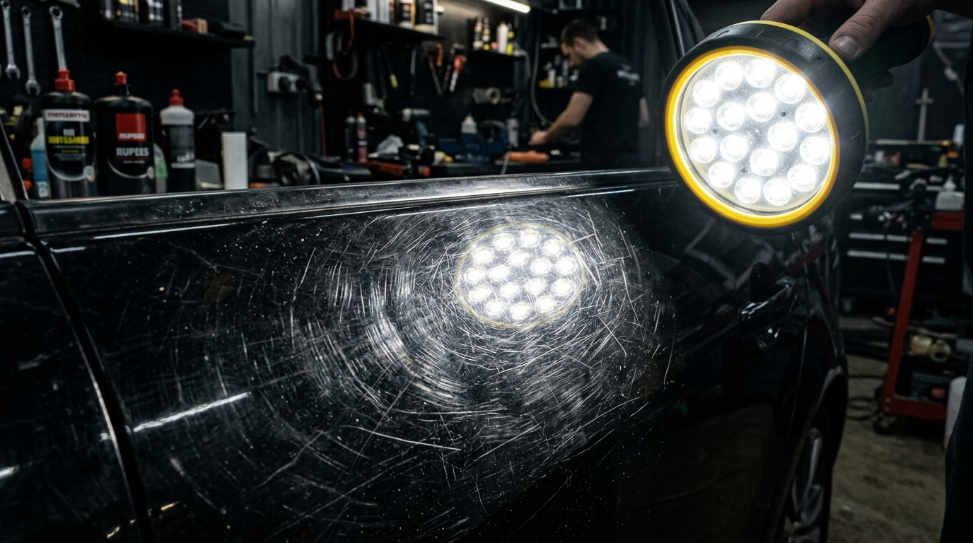 Swirly scratches before paint correction